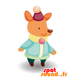 Mascotte de renard orange, habillé chaudement - MASFR029099 - Mascottes 2D/3D