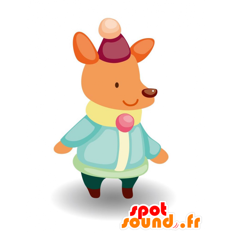 Orange fox mascot dressed warmly - MASFR029099 - 2D / 3D mascots