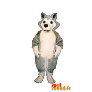 Husky psí maskot, šedá a bílá - MASFR007363 - psí Maskoti