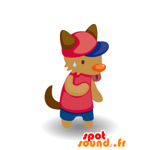 Mascot brown fox in vacationer held - MASFR029108 - 2D / 3D mascots