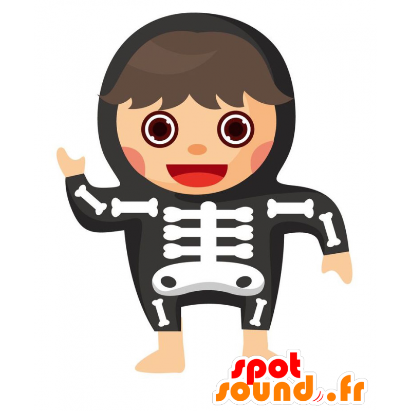 Mascotte bambino vestito da scheletro. mascotte di Halloween - MASFR029113 - Mascotte 2D / 3D