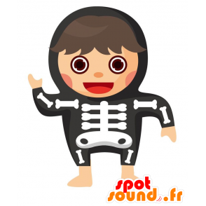 Mascot criança vestida de esqueleto. Mascot Halloween - MASFR029113 - 2D / 3D mascotes