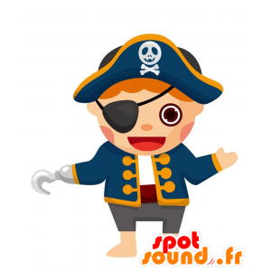海賊を装った子供のマスコット。海賊マスコット-MASFR029117-2D / 3Dマスコット