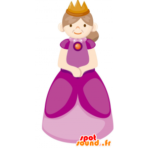 Mascotte de princesse avec une jolie robe violette - MASFR029123 - Mascottes 2D/3D