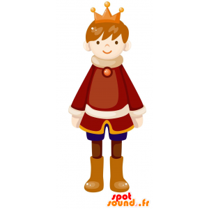Mascotte de prince avec une couronne. Mascotte Moyenageuse - MASFR029126 - Mascottes 2D/3D