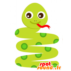 Mascota serpiente verde con una lengua grande - MASFR029134 - Mascotte 2D / 3D