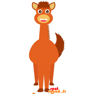 La mascota de llama naranja y marrón. caballo de la mascota - MASFR029135 - Mascotte 2D / 3D