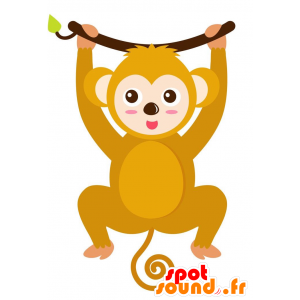 Arancione scimmia mascotte, peloso, gigante - MASFR029137 - Mascotte 2D / 3D