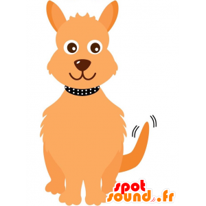 Arancione cane mascotte con un collare - MASFR029139 - Mascotte 2D / 3D