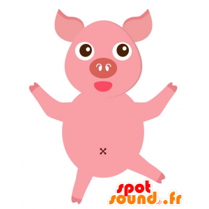 Mascotte de cochon rose géant et amusant - MASFR029140 - Mascottes 2D/3D