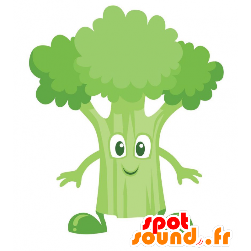 Green broccoli mascot, giant and appetizing - MASFR029141 - 2D / 3D mascots