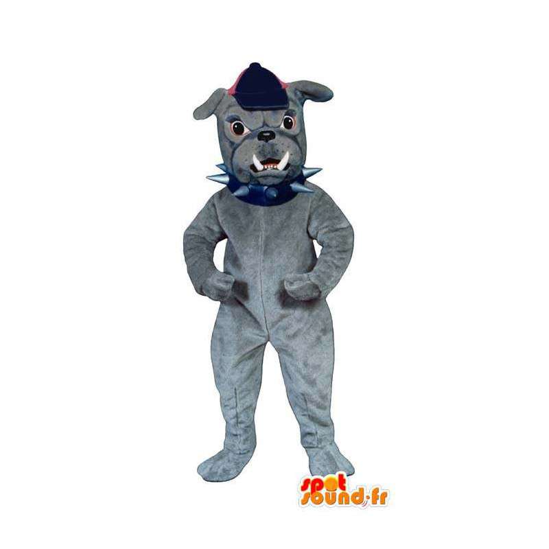 灰色のブルドッグのマスコット。ブルドッグコスチューム-MASFR007370-犬のマスコット