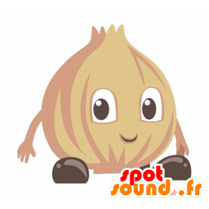 Mascotte cipolla gigante, marrone e sorridente - MASFR029143 - Mascotte 2D / 3D