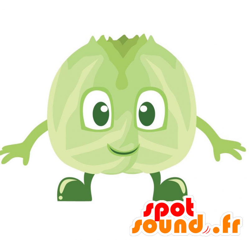 Mascotte de chou vert, géant. Mascotte de laitue - MASFR029145 - Mascottes 2D/3D