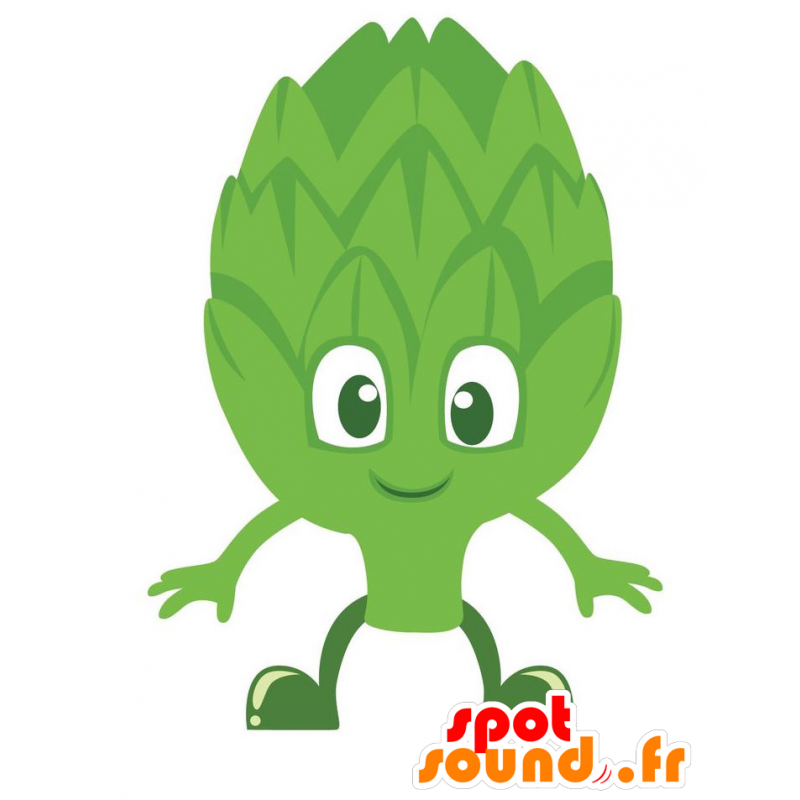 Mascotte d'artichaut vert, géant, mignon et sympathique - MASFR029149 - Mascottes 2D/3D