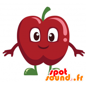 Rojo de la mascota de manzana, muy divertido y colorido - MASFR029150 - Mascotte 2D / 3D