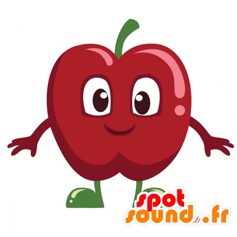 Punainen omena maskotti, erittäin hauska ja värikäs - MASFR029150 - Mascottes 2D/3D