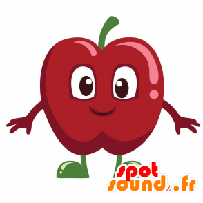 Rojo de la mascota de manzana, muy divertido y colorido - MASFR029150 - Mascotte 2D / 3D