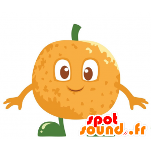 オレンジ色のマスコット、巨大なタンジェリン。フルーツマスコット-MASFR029151-2D / 3Dマスコット