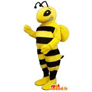 Gele en zwarte wesp Mascot - MASFR007372 - mascottes Insect