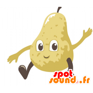 Mascot giant yellow pear and funny - MASFR029156 - 2D / 3D mascots