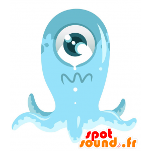 Blå fremmede maskot. Blæksprutte maskot - Spotsound maskot