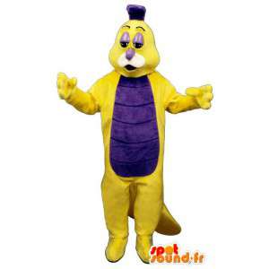 Mascotte de chenille jaune et violette - MASFR007374 - Mascottes Insecte