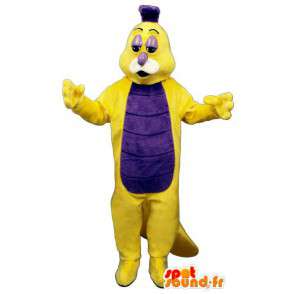 Mascotte de chenille jaune et violette - MASFR007374 - Mascottes Insecte