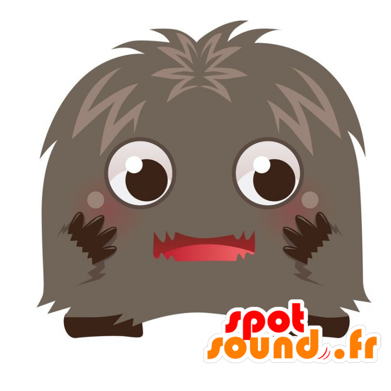 Gray and hairy monster mascot, fun - MASFR029162 - 2D / 3D mascots