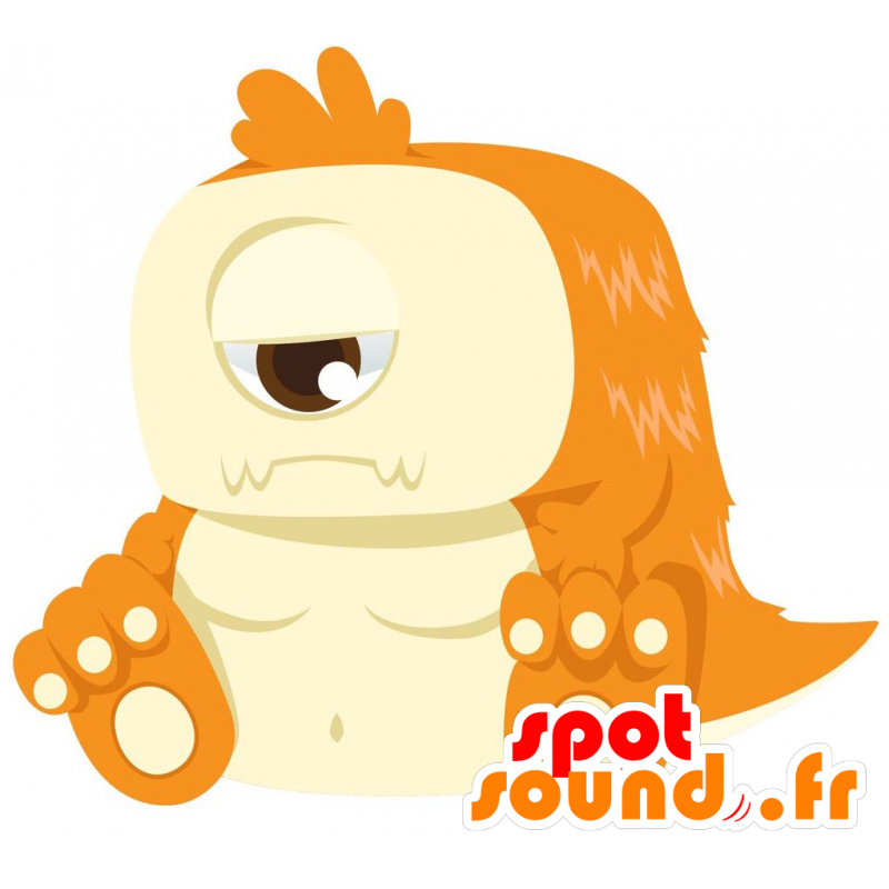 Mascotte de monstre orange et jaune. Mascotte d'alien - MASFR029164 - Mascottes 2D/3D