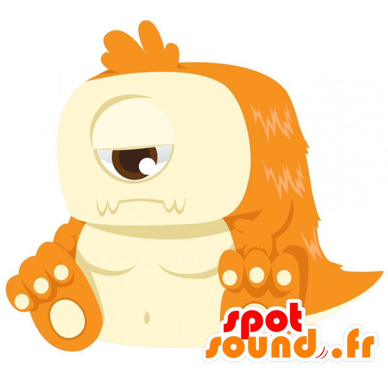 Orange og gul monster maskot. Fremmed maskot - Spotsound maskot
