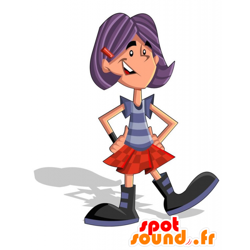 Mascotte adolescente con una gonna. mascotte ragazza - MASFR029169 - Mascotte 2D / 3D