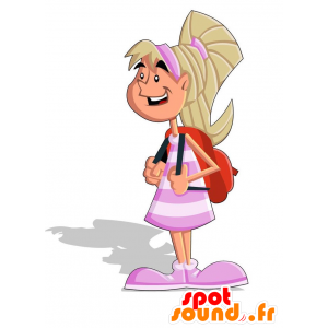 Blonde girl mascot. teenage mascot - MASFR029171 - 2D / 3D mascots