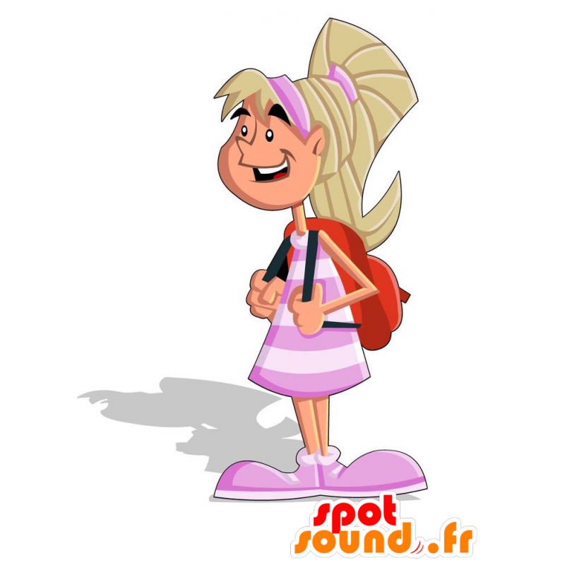 Mascotte de fille blonde. Mascotte d'adolescente - MASFR029171 - Mascottes 2D/3D