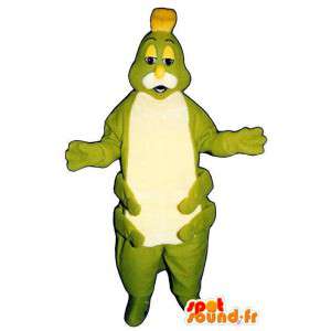 Grøn og hvid larve maskot - Spotsound maskot kostume