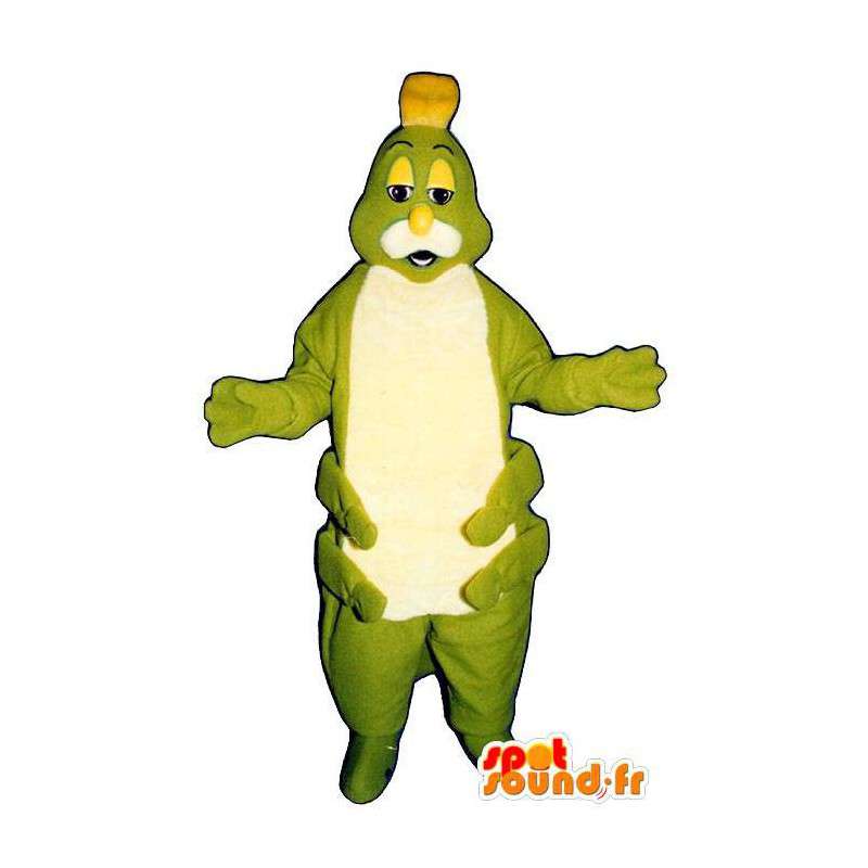 Grøn og hvid larve maskot - Spotsound maskot kostume Grøn og hvid larve maskot - Spotsound maskot kostume