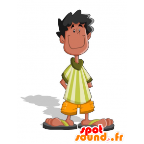 Mascot Afrikaanse. Mascot gelooid jonge man - MASFR029175 - 2D / 3D Mascottes
