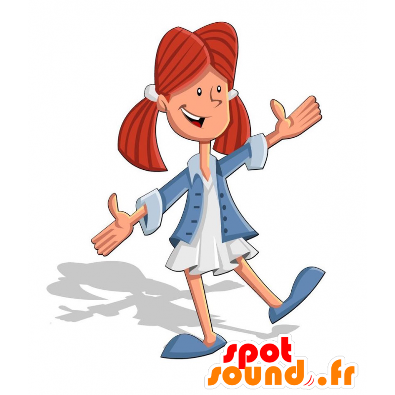 Mascot rothaarige Mädchen mit einem hübschen Kleid - MASFR029179 - 2D / 3D Maskottchen