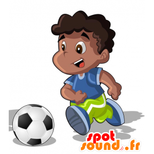Mascot afrikanischen Jungen in der Sportkleidung - MASFR029183 - 2D / 3D Maskottchen