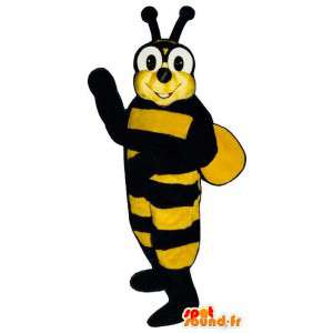 Mascotte d'abeille jaune et noire. Costume de guêpe - MASFR007379 - Mascottes Abeille