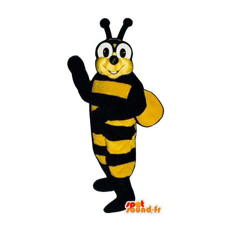 Mascot gelb und schwarz Biene. Kostüm Wespe - MASFR007379 - Maskottchen Biene