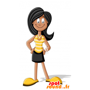Mascot brunette, tanned and attractive - MASFR029193 - 2D / 3D mascots