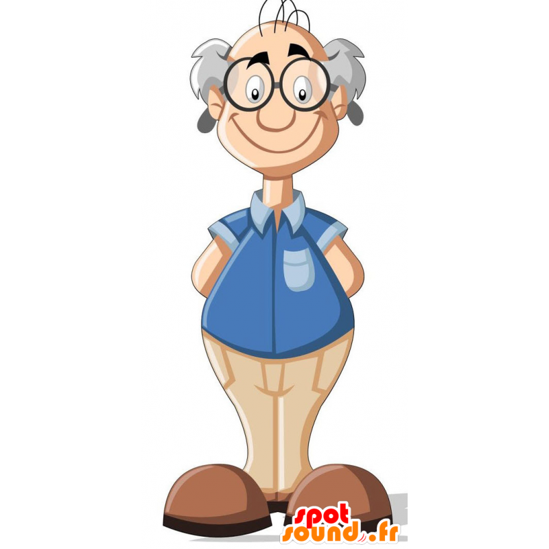 Mascot of elderly man with glasses views - MASFR029196 - 2D / 3D mascots