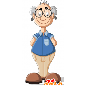 Mascot of elderly man with glasses views - MASFR029196 - 2D / 3D mascots