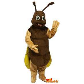 Cricket mascotte, bruin en geel vuurvlieg - MASFR007382 - mascottes Insect