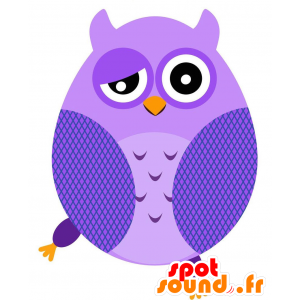 Mascotte de chouette violette. Mascotte de hibou géant - MASFR029207 - Mascottes 2D/3D