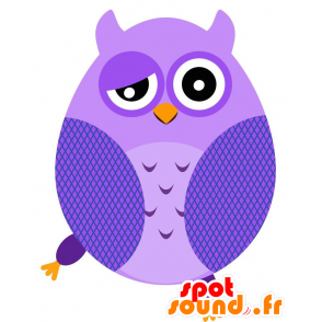 Mascotte paarse chouette. Mascotte reuzenuil - 2D / 3D-mascottes - MASFR029207 - SpotSound.fr