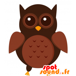 Maskot sød brun ugle med store øjne - Spotsound maskot kostume