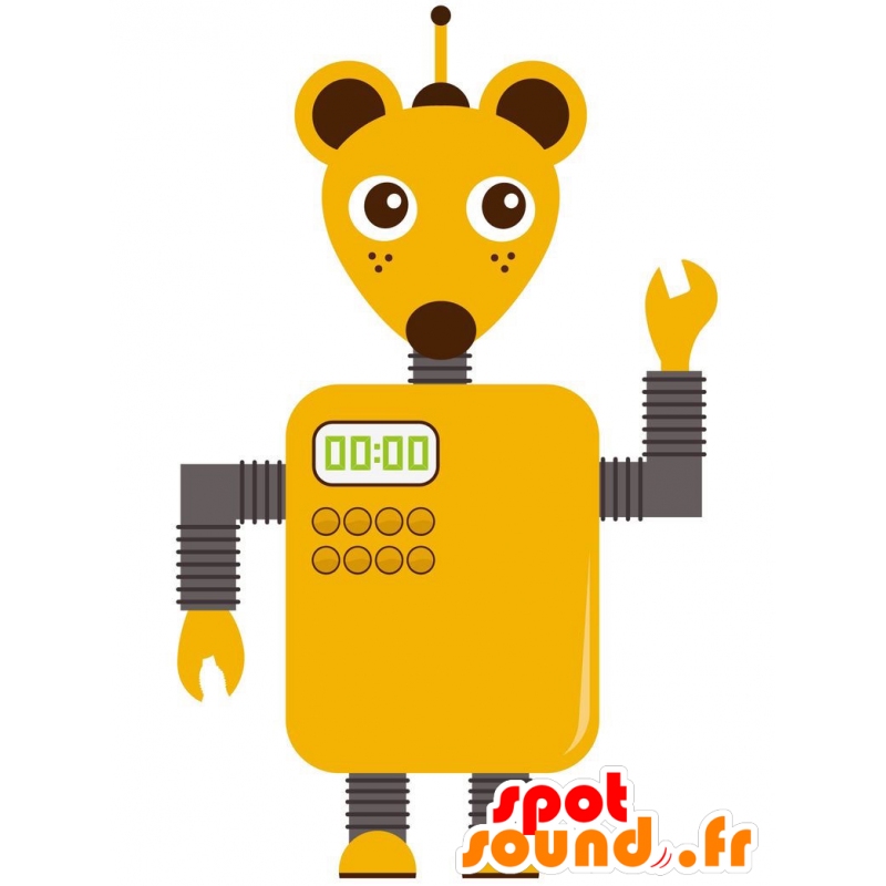 Gialla a forma di topo gufo mascotte - MASFR029219 - Mascotte 2D / 3D