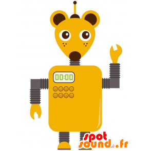 Amarillo de la mascota del ratón con forma de búho- - MASFR029219 - Mascotte 2D / 3D